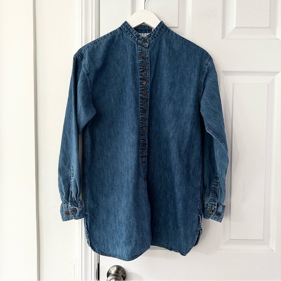 Chemise Femme L.L.Bean 2X Plus - Bleu Et Orange à Carreaux - 100% Coton Infroissable - Occasion Très Bon état